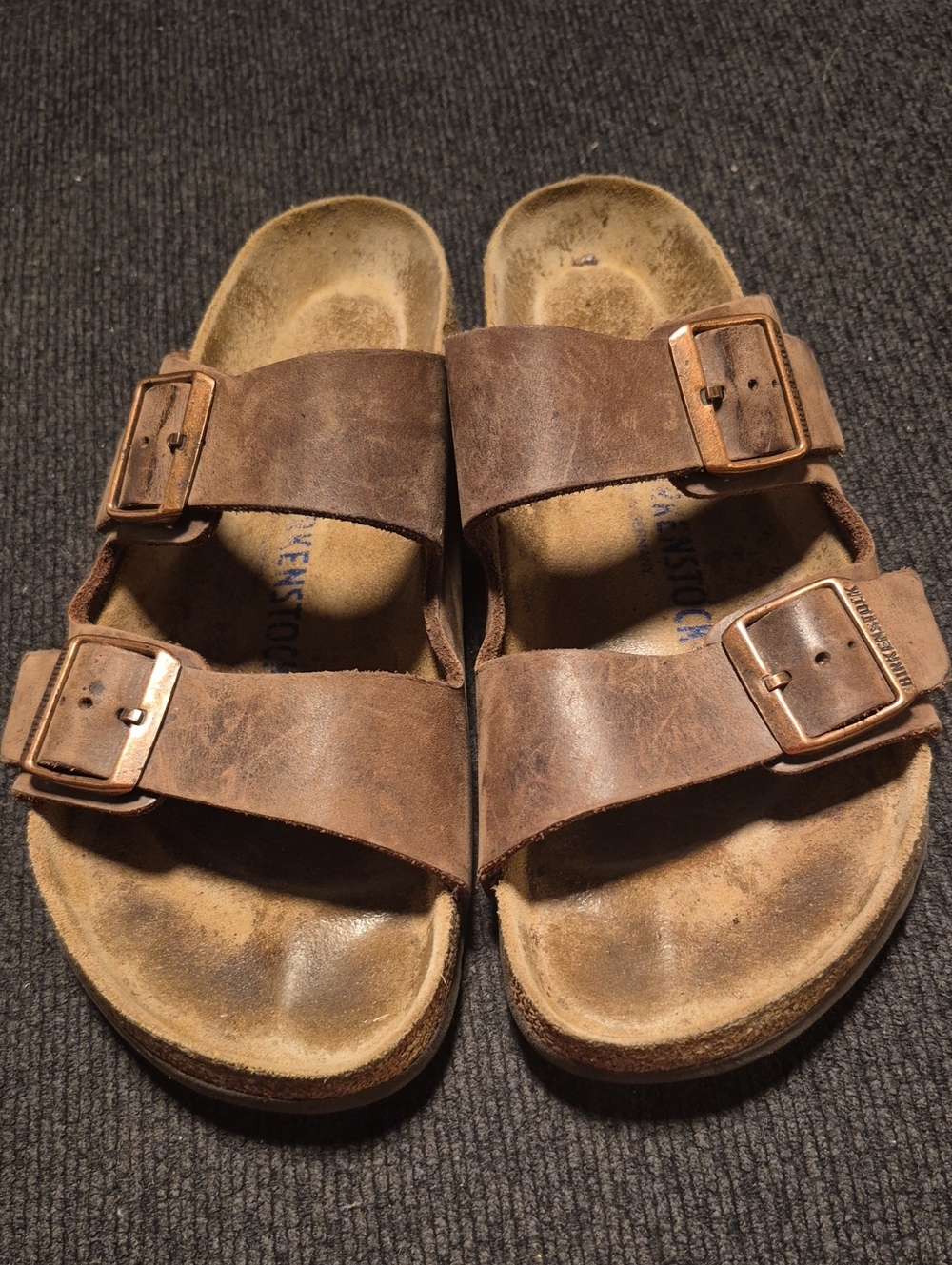 Birkenstock Brown Double Strap Leather Sandals